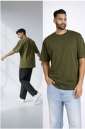 Olive green Unisex Oversized T-Shirt – Heavyweight Cotton