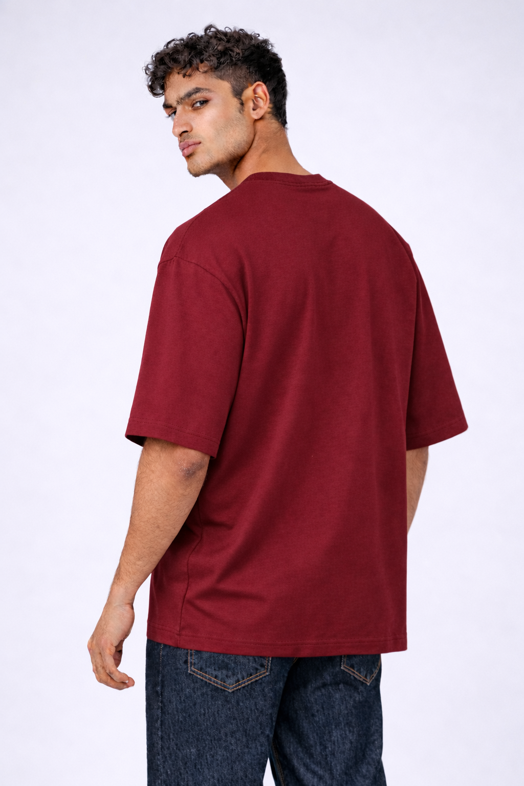 Maroon Unisex Oversized T-Shirt – Heavyweight Cotton