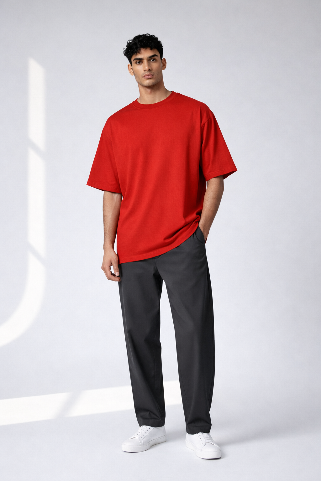 Red Unisex Oversized T-Shirt – Heavyweight Cotton