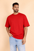 Red Unisex Oversized T-Shirt – Heavyweight Cotton