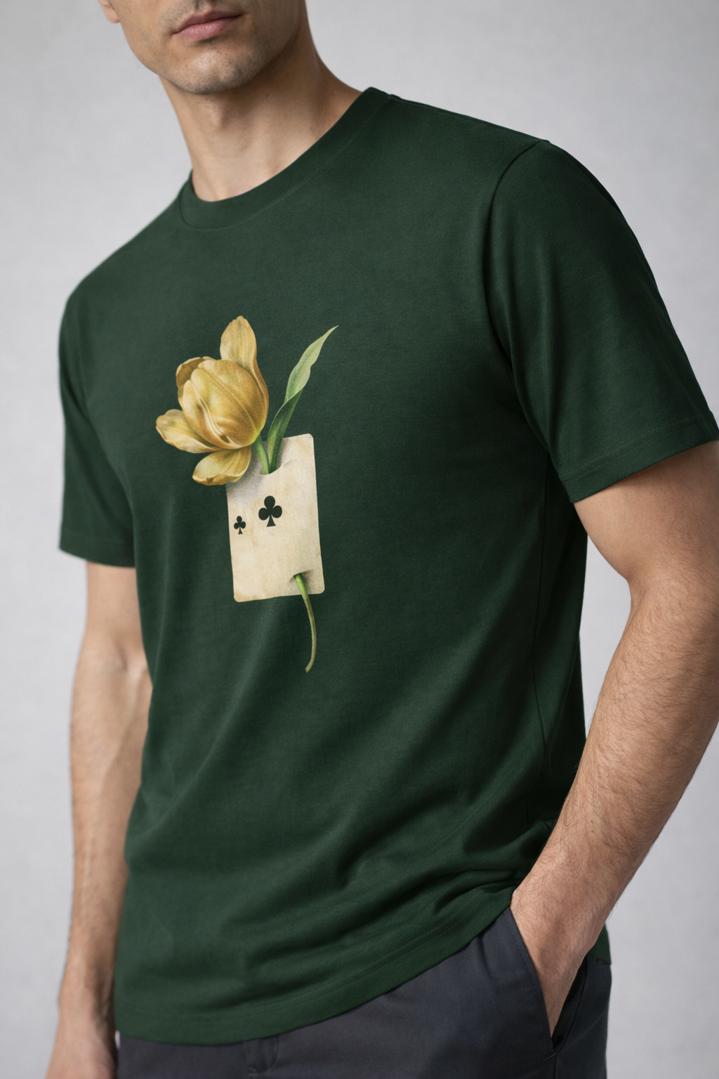 Forest Bloom – Artistic Club Card Graphic T-Shirt