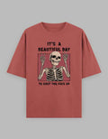 Beautiful Day Skeleton Oversized T-Shirt – 240 GSM Premium Cotton Streetwear