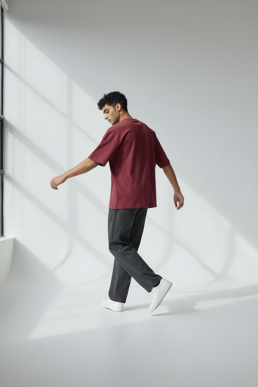 Maroon Unisex Oversized T-Shirt – Heavyweight Cotton