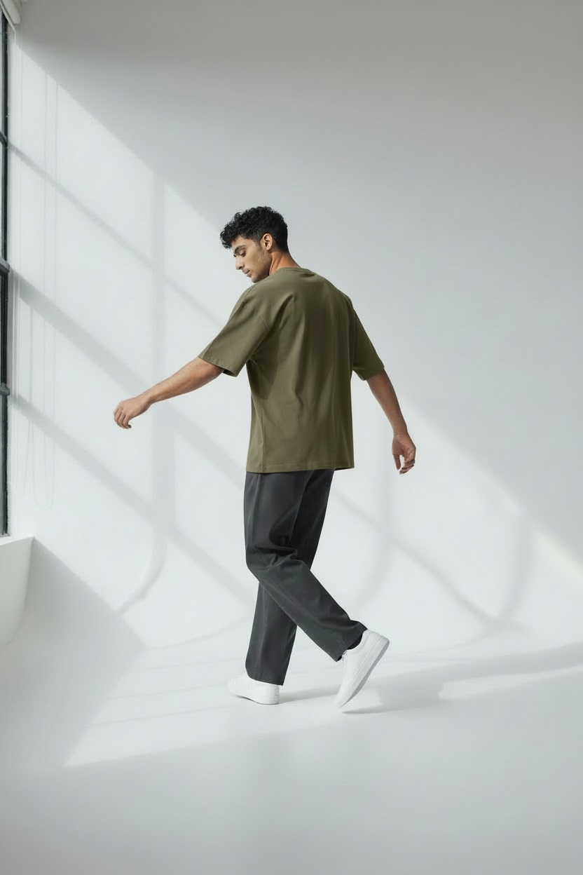 Olive green Unisex Oversized T-Shirt – Heavyweight Cotton