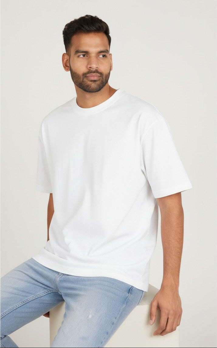 White Unisex Oversized T-Shirt – Heavyweight Cotton