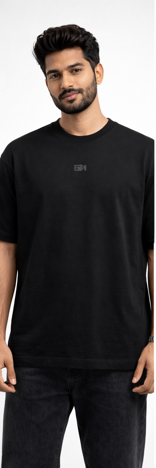 Black Oversized Cotton T-Shirt – 240 GSM Premium Heavyweight