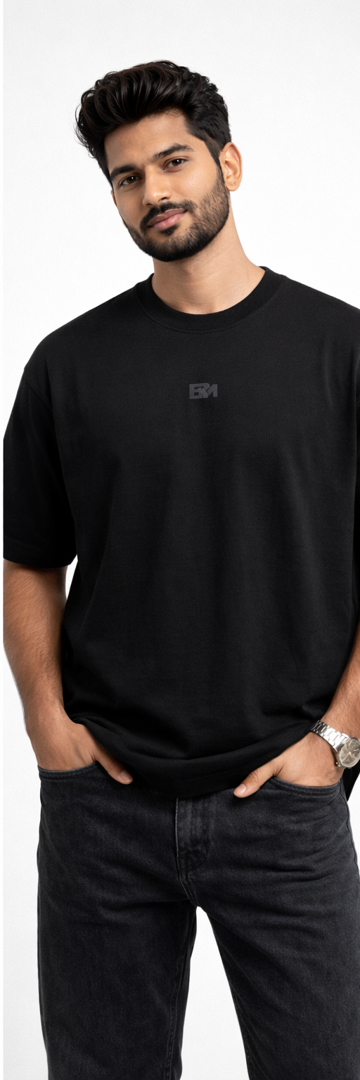 Black Oversized Cotton T-Shirt – 240 GSM Premium Heavyweight