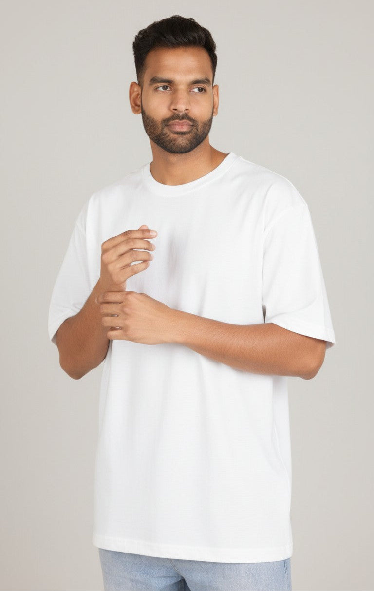 White Unisex Oversized T-Shirt – Heavyweight Cotton