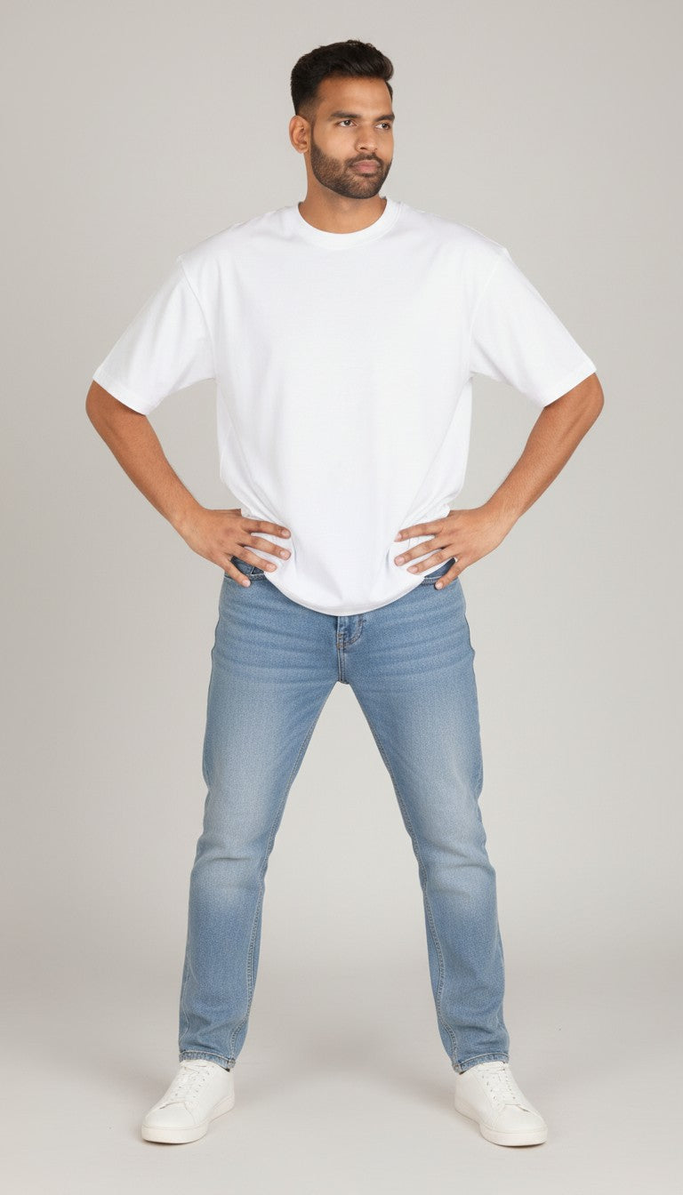 White Unisex Oversized T-Shirt – Heavyweight Cotton