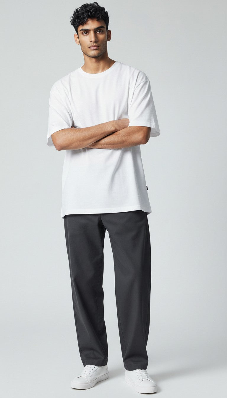 White Unisex Oversized T-Shirt – Heavyweight Cotton