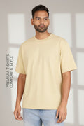 Beige Unisex Oversized T-Shirt – Heavyweight Cotton