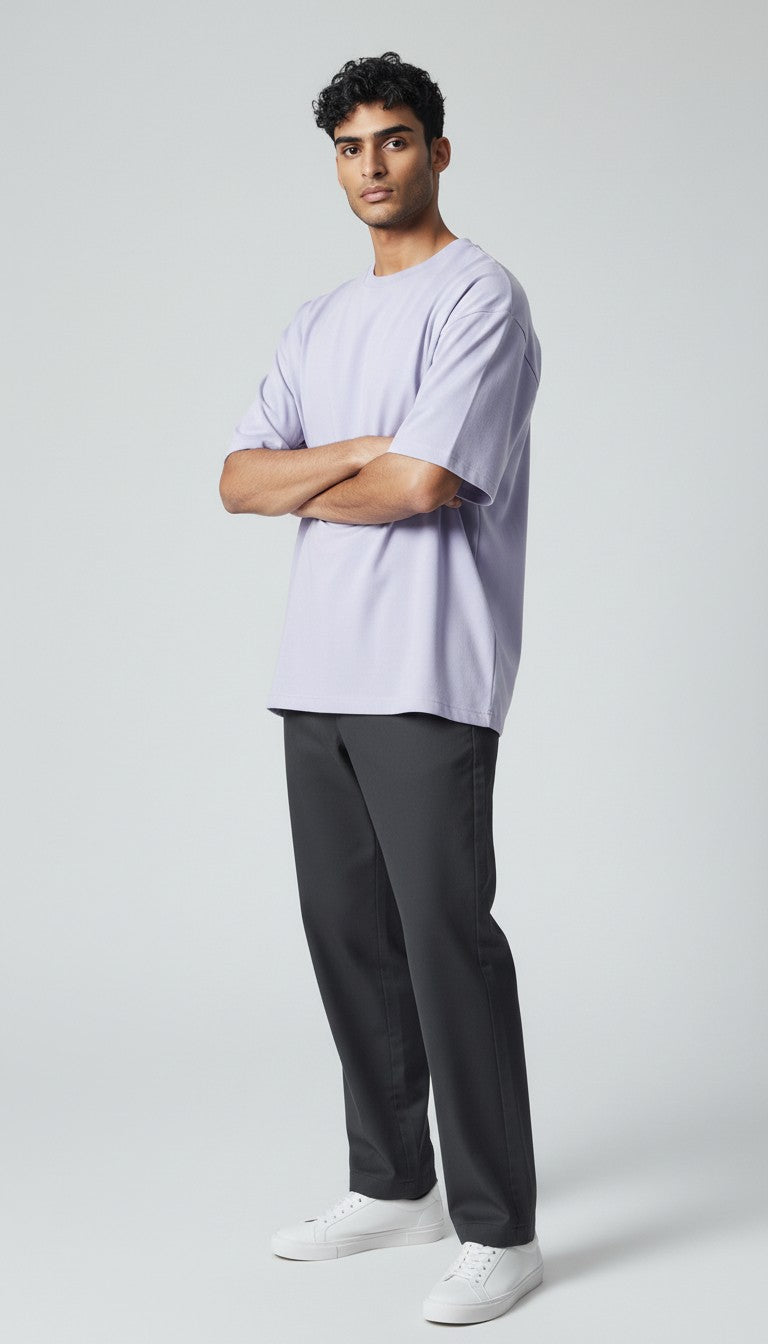 Lavender Unisex Oversized T-Shirt – Heavyweight Cotton