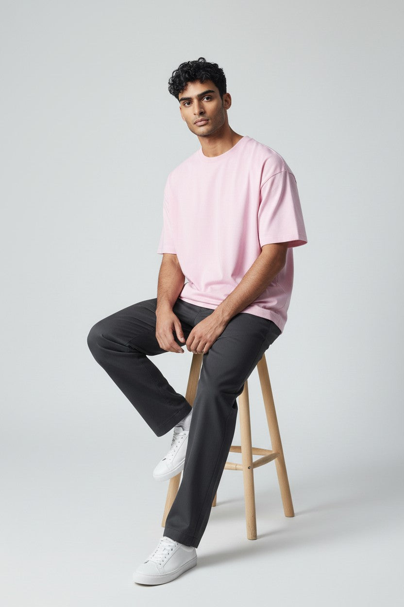 Light Pink Unisex Oversized T-Shirt – Heavyweight Cotton