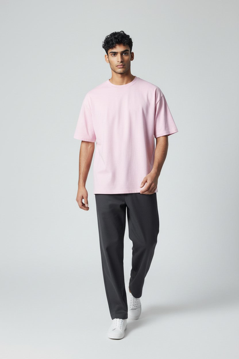 Light Pink Unisex Oversized T-Shirt – Heavyweight Cotton