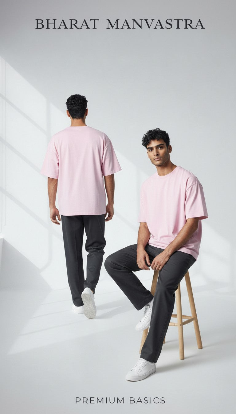 Light Pink Unisex Oversized T-Shirt – Heavyweight Cotton