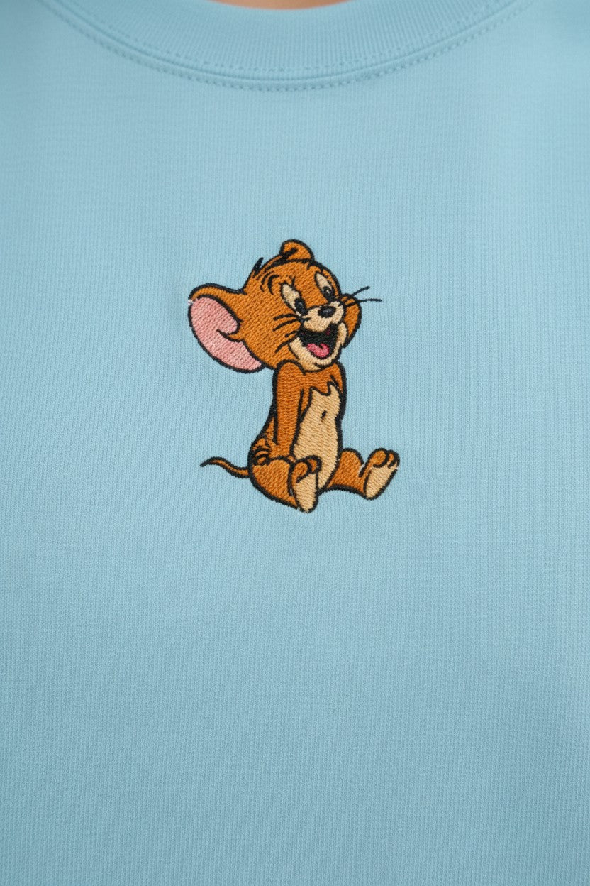 Jerry Embroidery printed on T-shirt