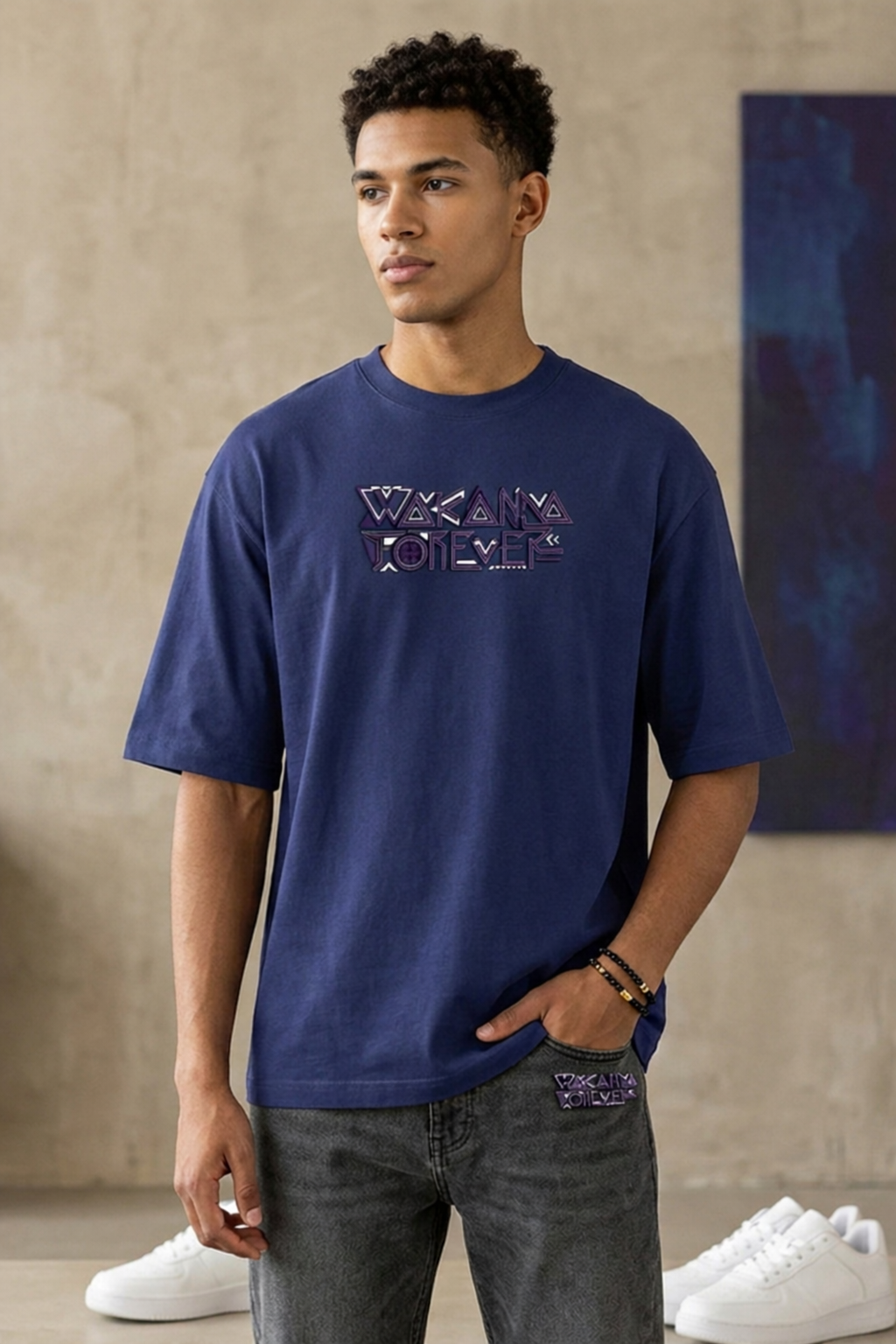 Wakanda Forever Graphic Oversized T-Shirt – 240 GSM Premium Cotton